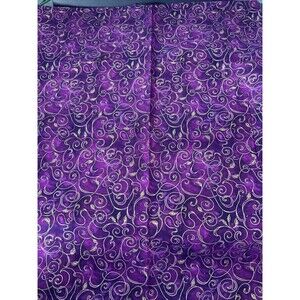Robert Kaufman Fusions Cotton Quilting Sewing Fabric Purple Gold Metallic Scroll
